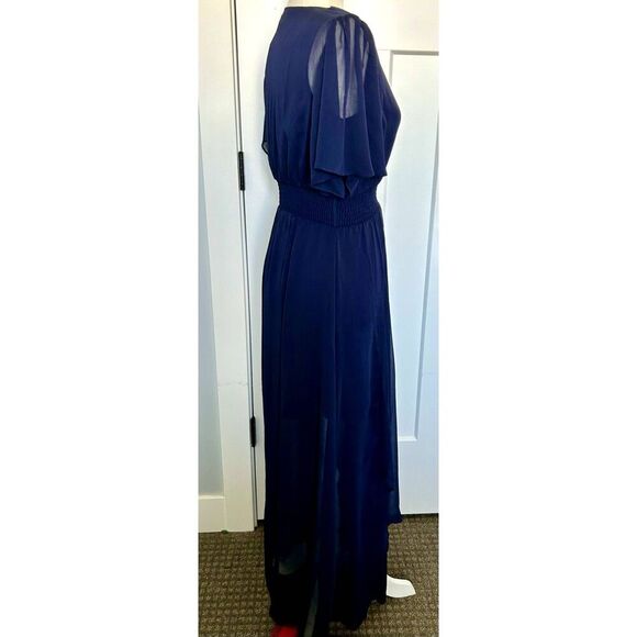 NWT Express Jagged Hem Sheer Flutter Sleeve Dress Women's Size S - Picture 6 of 10